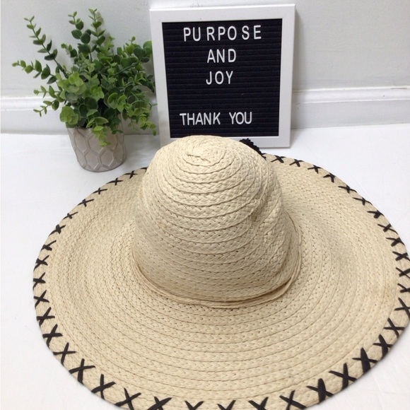 DPC straw vacation hat vintage tan black main image 5